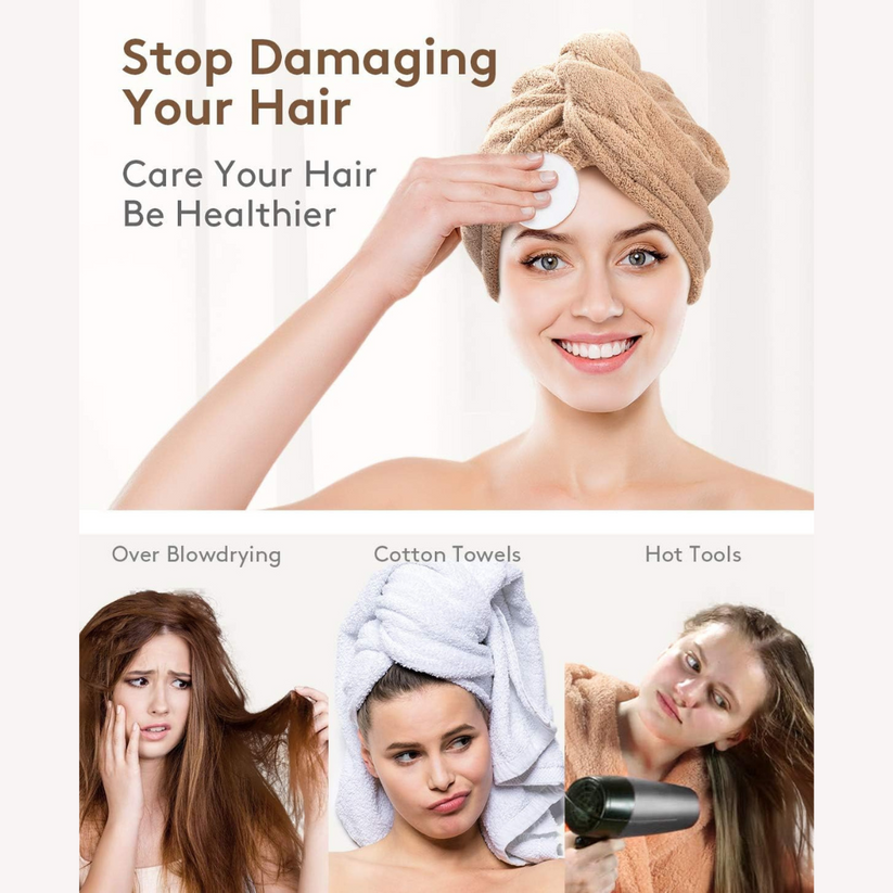 Towel Bath Towels - Dry Hair Cap Super Absorbent Quick-Drying Shower Towel