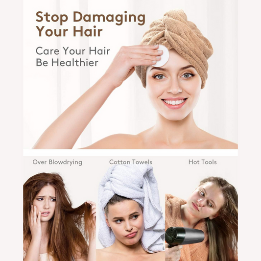 Towel Bath Towels - Dry Hair Cap Super Absorbent Quick-Drying Shower Towel