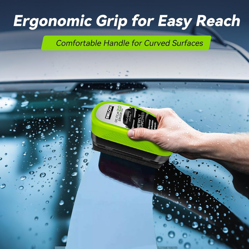 Powerful Glass Cleaning Board-Universal Glass Cleaner,clear Vision Car Glass Oil Film Cleaner Brush For Windshield | Bottle also Included