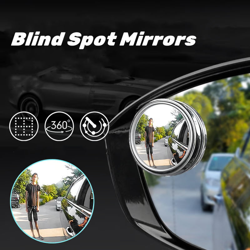 "2Pcs Car Blind Spot Mirrors – 360° Wide Angle Rear View Side Mirror with HD Glass"