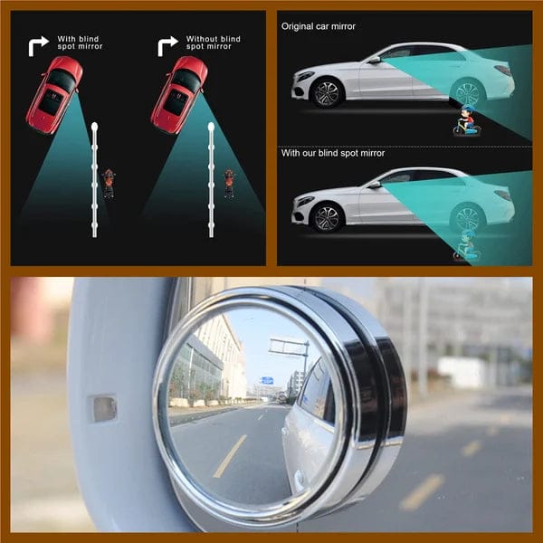"2Pcs Car Blind Spot Mirrors – 360° Wide Angle Rear View Side Mirror with HD Glass"