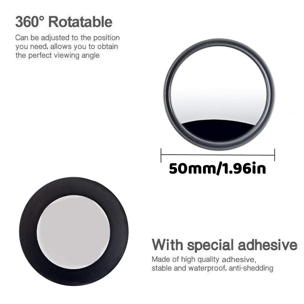 "2Pcs Car Blind Spot Mirrors – 360° Wide Angle Rear View Side Mirror with HD Glass"