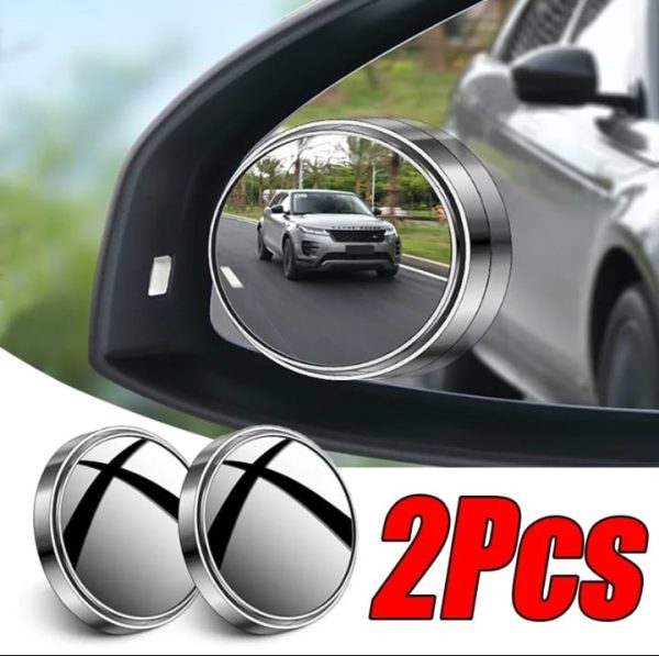 "2Pcs Car Blind Spot Mirrors – 360° Wide Angle Rear View Side Mirror with HD Glass"