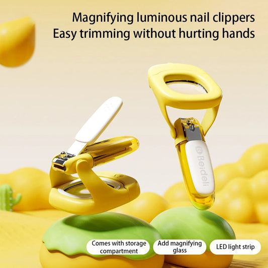 Baby Nail Cutter Manicure Pedicure Scissors Baby Nail Trimming Kit Nail Clipper With Light