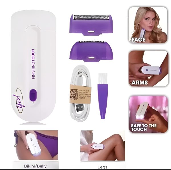 "Women’s Electric Hair Remover – Painless Facial & Body Shaver with LED Light | Safe, Gentle, Portable & Battery Operated Razor for Face, Arms, Legs & Underarms"