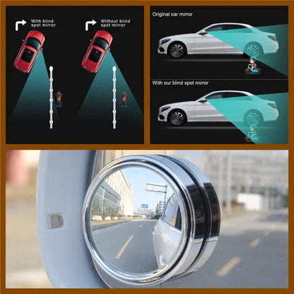 "2Pcs Car Blind Spot Mirrors – 360° Wide Angle Rear View Side Mirror with HD Glass"