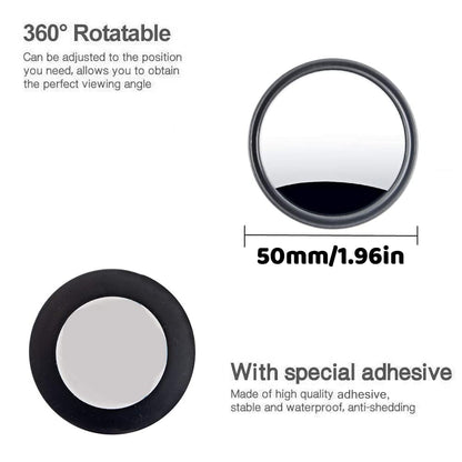 "2Pcs Car Blind Spot Mirrors – 360° Wide Angle Rear View Side Mirror with HD Glass"